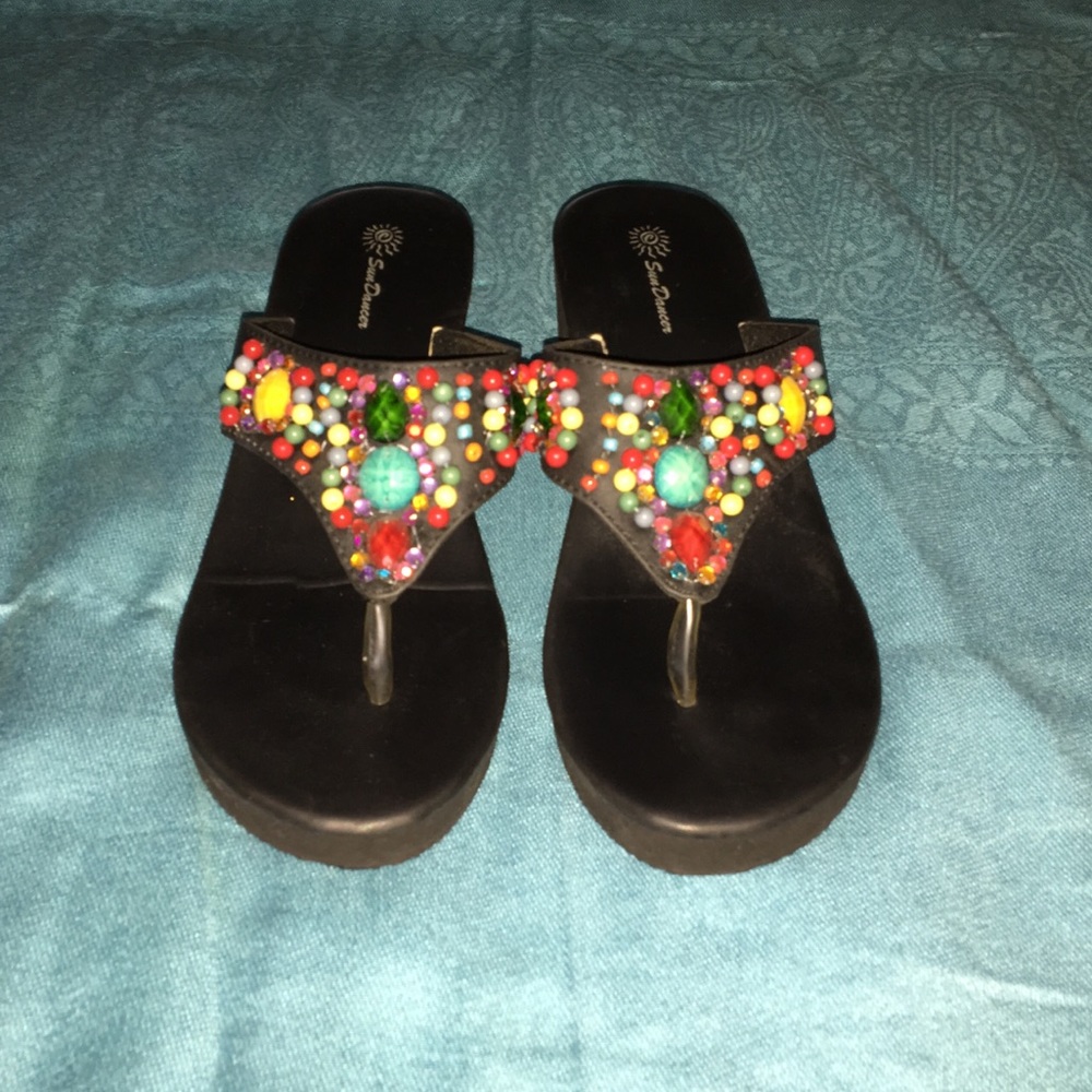 Wedge flip flops